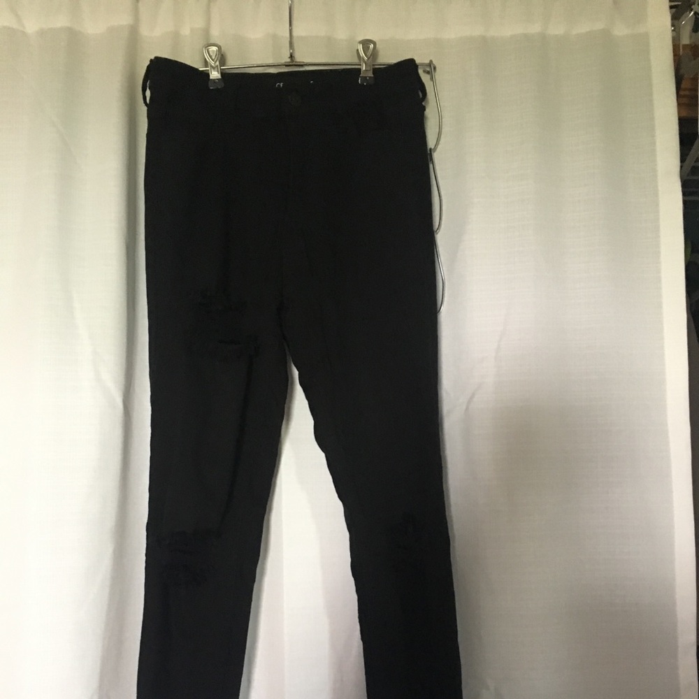 Black distressed jeans